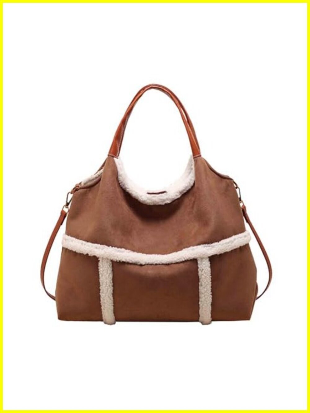 Women's Suede Large Capacity Tote Bag Crossbody Handbag Shoulder Purse